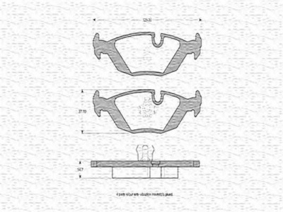 MAGNETI MARELLI 363702160547 -  Комплект тормозных колодок, дисковый тормоз